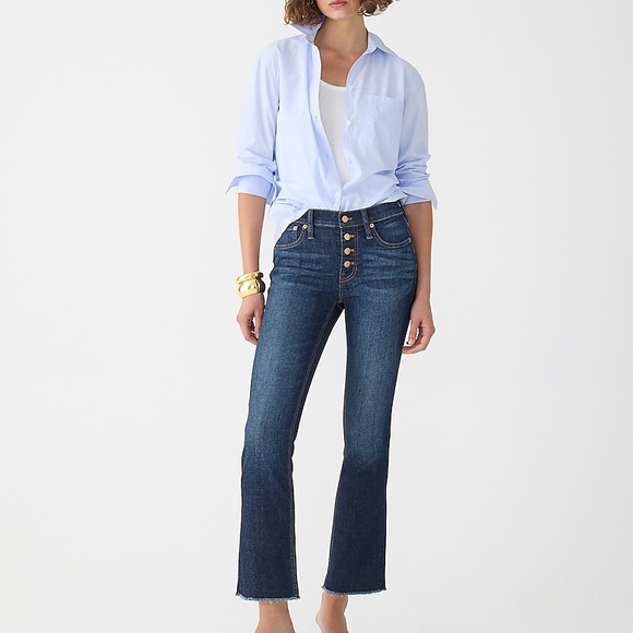 J. Crew Denim - 9" demi-boot crop jean in Dark Worn wash